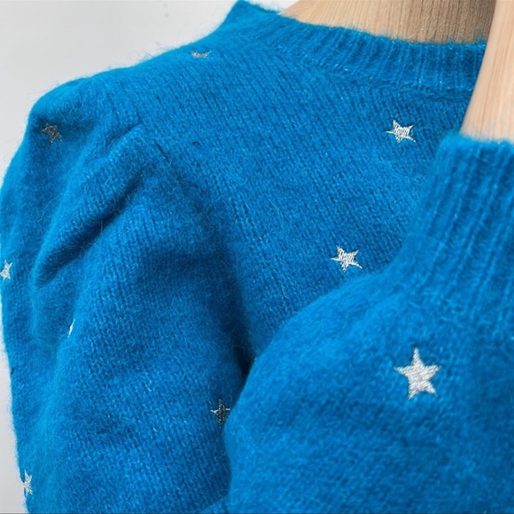 🆕Generation Love Merino/Alpaca Wool Sweater Angelina Star Teal Silver Blue - Picture 5 of 13